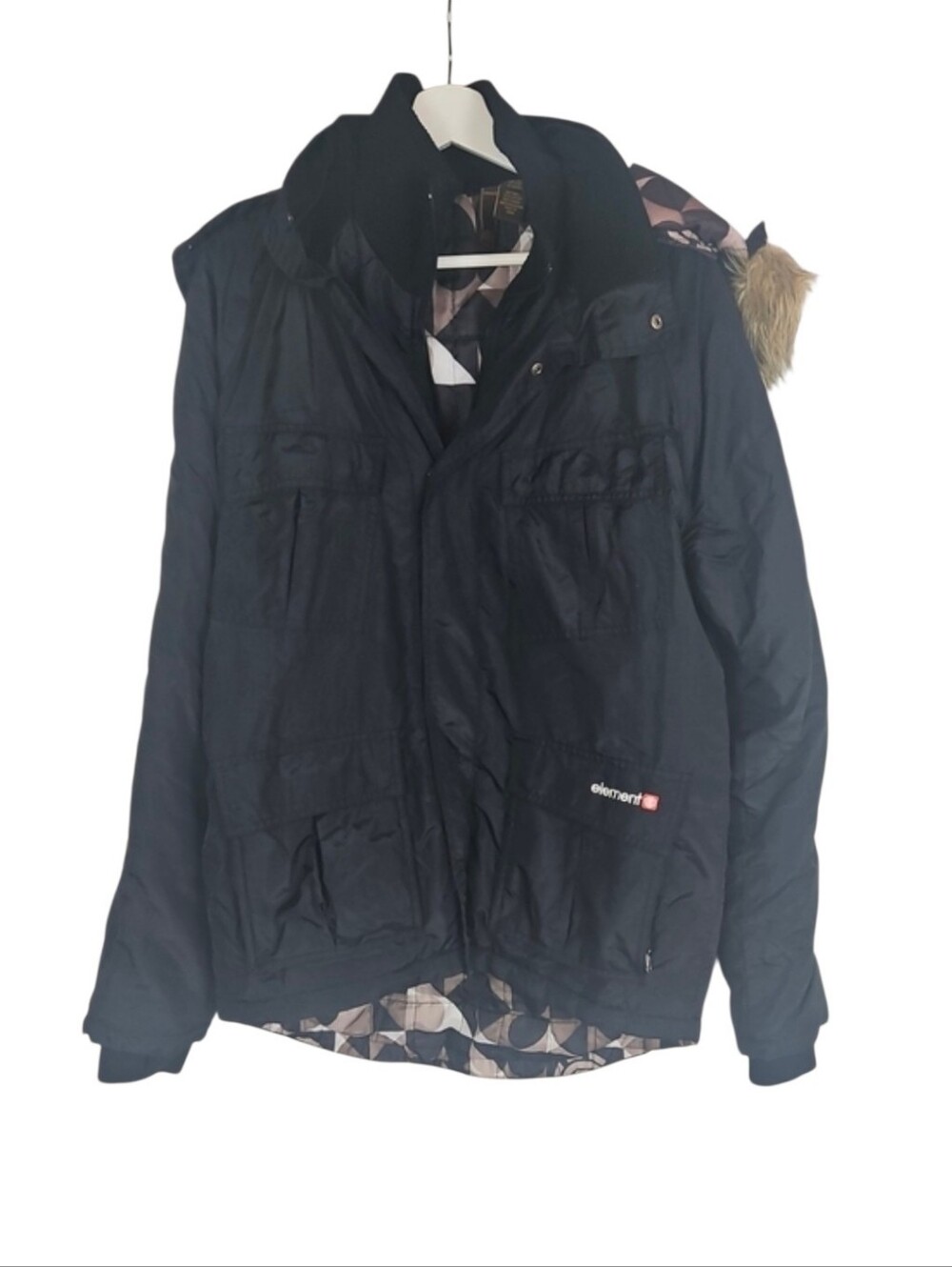 Element Men's Black Ski Parka Jacket Hooded Insulated Winter Snow Sports M
